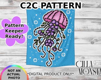 Jellyfish Flowers C2C Pattern INSTANT Download Pattern Keeper Ready
