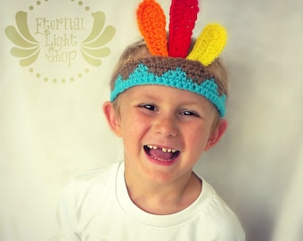 ALL SIZES Thanksgiving Indian Headband