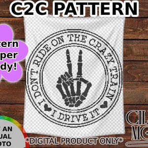 Patrón de crochet Crazy Train C2C Descarga instantánea, listo para usar