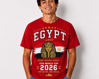 Egypt 2026 FIFA World Cup Fan T-Shirt, Egyptian Pride Soccer Match Day Tee