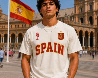 Spain Soccer Fan Shirt 2026, Ivory Football Supporter Tee