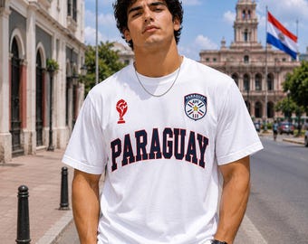 Paraguay Soccer Fan Shirt 2026, White Football Supporter Tee, Match Day Apparel