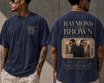 Comfort Colors® Raymond and Brown R&B Tour 2026-concertshirt, vintage dubbelzijdig muziek-T-shirt
