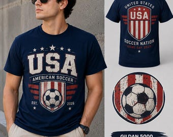 Maillot USA American Soccer Nation, T-shirt bleu marine Game Day 2026