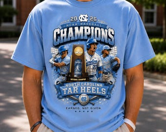 2026 North Carolina Tar Heels Champions Shirt, Carolina Blue NCAA Baseball Fan Tee