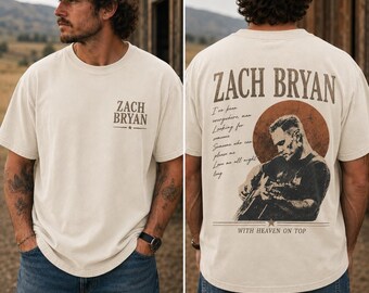 Zach Bryan Oklahoma Backroads Comfort Colors® Tee, Vintage Western Concert Merch