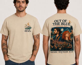 Chemise de concert Out of the Blue Festival 2027, Noah Kahan, Hayley Williams, t-shirt Mt Joy