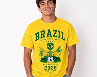 Maillot de supporter de football Brésil Coupe du monde de football 2026, T-shirt de supporter de football brésilien