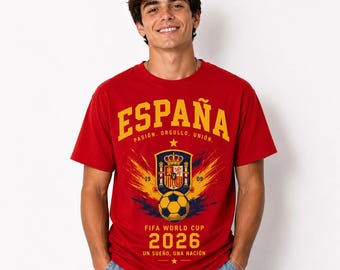 Espagne Maillot de supporter de football Coupe du Monde de la FIFA 2026, España Pride Tee