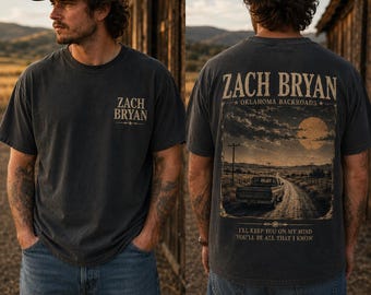 Zach Bryan Oklahoma Backroads Comfort Colors Shirt, Vintage Western Sunset Tee