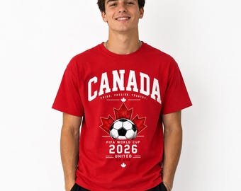 T-shirt de supporter de Canada Soccer, T-shirt de supporter de la Coupe du monde de la FIFA 2026, T-shirt de la fierté de la feuille d'érable