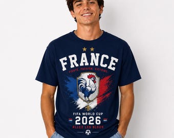 France Soccer Fan T-Shirt, 2026 World Cup Supporter Tee, Les Bleus Pride Shirt