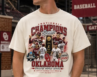Comfort Colors® Oklahoma Sooners Champions 2026 Shirt, NCAA Baseball National Champions Tee.