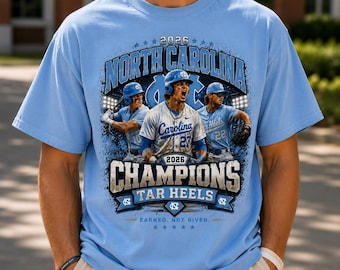 North Carolina Tar Heels 2026 Baseball Champions Tee, College World Series Fan Shirt