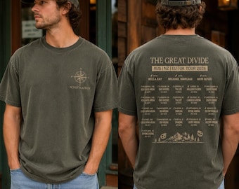Chemise Comfort Colors® Noah Kahan The Divide Tour 2026 Aus Nz Eu Uk Merch Concert