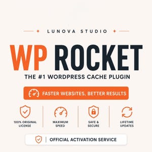 WP Rocket Pro-licensaktiveringstjänst | Officiell 1-årslicens | WordPress Cache-plugin | Hastighetsoptimering | Snabb leverans