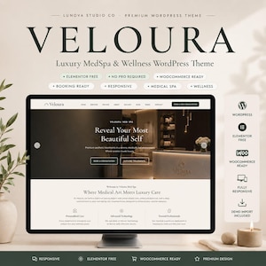 Tema WordPress Veloura | Tema Elementor per centri estetici e spa | Template per siti web di benessere | Compatibile con WooCommerce | Elementor gratuito | Sito web per cliniche di bellezza