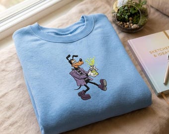 Embroidered Frankenstein Goofy Baby Tee, Retro Halloween Monster T-shirt, Vintage Disney Adult Sweatshirt, Spooky Season Gift