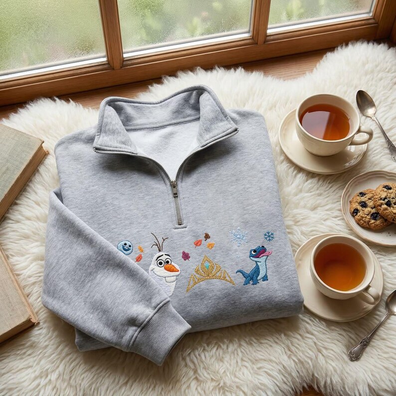Embroidered Frozen Olaf Bruni Baby Tee, Vintage Retro Movie T-shirt, Disney Fan Gift Sweatshirt, Theme Park Outfit. image 6