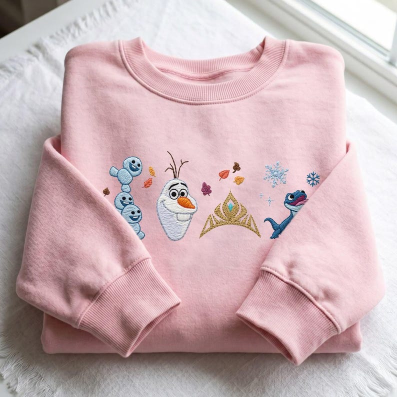 Embroidered Frozen Olaf Bruni Baby Tee, Vintage Retro Movie T-shirt, Disney Fan Gift Sweatshirt, Theme Park Outfit. image 9