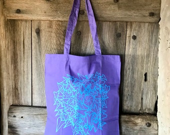 Tote Bag - CONVOLVOLUS  by ILLUSIMI - serigrafia manuale -pezzo unico -screenprint -  organic cotton