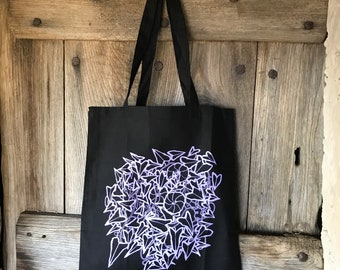 Tote Bag - CONVOLVOLUS  by ILLUSIMI - serigrafia manuale -pezzo unico -screenprint -  organic cotton