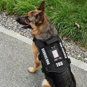 Tactical Service Dog Harness with 3M Reflective Strip - No-Pull Military K9 Vest with Patches