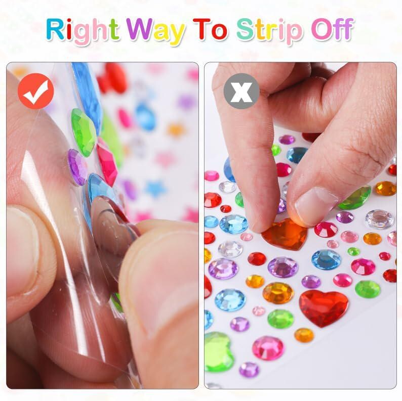 2774pcs Gem Stickers Jewels for Crafts, Self Adhesive Rhinestone Jewel Stick on Gems, Acrylic Bling Heart Stickers, Craft Supplies for Kids bild 7