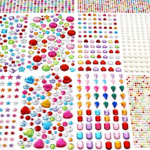 2774pcs Gem Stickers Jewels for Crafts, Self Adhesive Rhinestone Jewel Stick on Gems, Acrylic Bling Heart Stickers, Craft Supplies for Kids bild 1