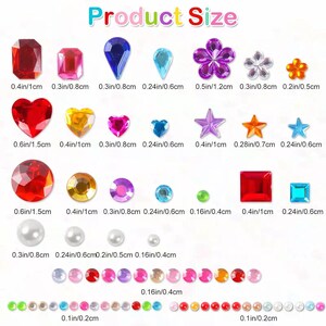 2774pcs Gem Stickers Jewels for Crafts, Self Adhesive Rhinestone Jewel Stick on Gems, Acrylic Bling Heart Stickers, Craft Supplies for Kids bild 2