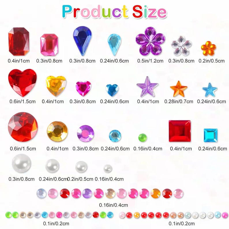 2774pcs Gem Stickers Jewels for Crafts, Self Adhesive Rhinestone Jewel Stick on Gems, Acrylic Bling Heart Stickers, Craft Supplies for Kids bild 2
