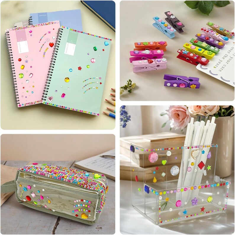 2774pcs Gem Stickers Jewels for Crafts, Self Adhesive Rhinestone Jewel Stick on Gems, Acrylic Bling Heart Stickers, Craft Supplies for Kids bild 6