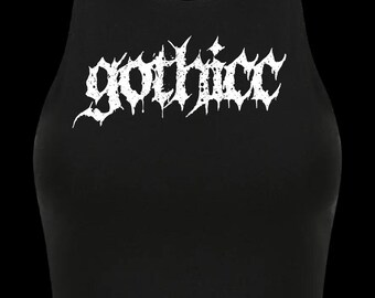 Gothicc Crop Top - Gothic Fitted Crop Tee | Unisex Alternative Streetwear for the Gothicc Girlies