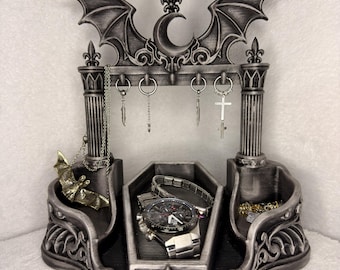 Bat Jewellery Organiser - Gothic 3D Printed Jewelry Stand Holder | Alternative Home Decor Ring Chain Display