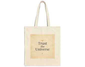 Trust The Universe Affirmation Canvas Tote Bag Spiritual Gift — Premium Celestial Canvas Tote Bag | Modern Mystic