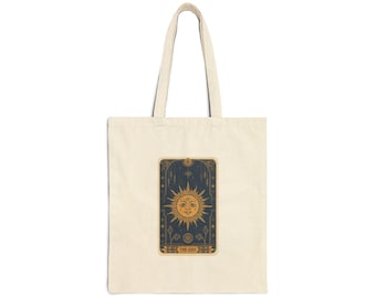 The Sun Modern Tarot Canvas Tote Bag Spiritual Gift — Premium Celestial Canvas Tote Bag | Modern Mystic