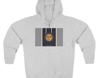 The Sun Modern Tarot Unisex Hoodie Spiritual Wellness — Celestial Full-Zip Wellness Hoodie | Modern Mystic