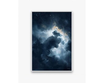 Nebula Dreams Affirmation Print Celestial Gold Foil — Premium Celestial Affirmation Print | Modern Mystic
