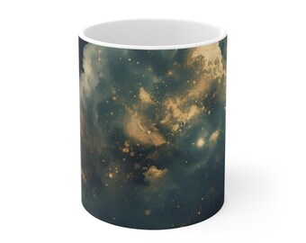 Nebula Dreams Affirmation Ceramic Mug Spiritual Gift — Sacred Ritual Ceramic Mug | Modern Mystic