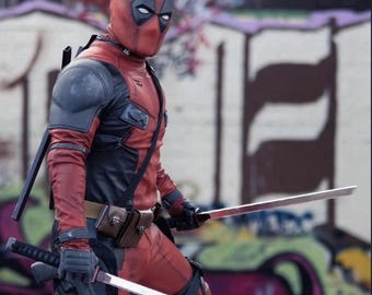 Disfraz de Deadpool – Traje de cuerpo completo de antihéroe al estilo de la película (para adultos y niños)