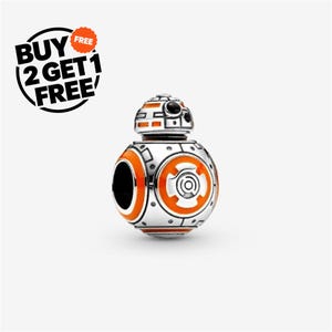 BB-8 Charm,925 Sterling Silver Charm Pendant, Compatible with Pandora Bracelets, Gift for Women