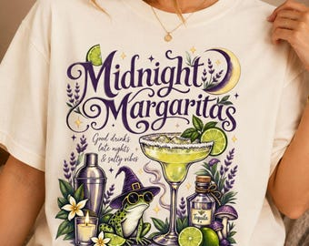 Midnight Margaritas Design, Margarita Halloween Shirt Design, T-Shirt Graphic Designs,Sublimation Png, SVG, Digital Download, Spooky season