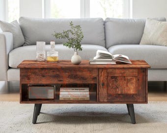 Lift Top Coffee Table with Storage Cabinet, Hidden Compartment & Modern Work Desk