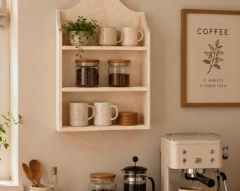 Wooden 3 Tier Spice Rack, Kitchen Organizer, Wall Shelf, Herb Jar Storage