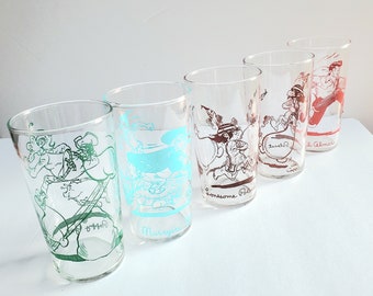 Lil Abner Schmoo glasses set lot of 5