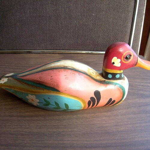 vintage wood duck decoy hand painted made in canada