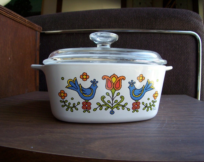 Vintage Corningware Friendship Pattern 1975 Casserole Dish With Lid Etsy