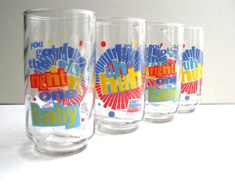 Vintage Ray Charles  Diet Pepsi You Got the Right One Baby Drinking Glasses Set of 4