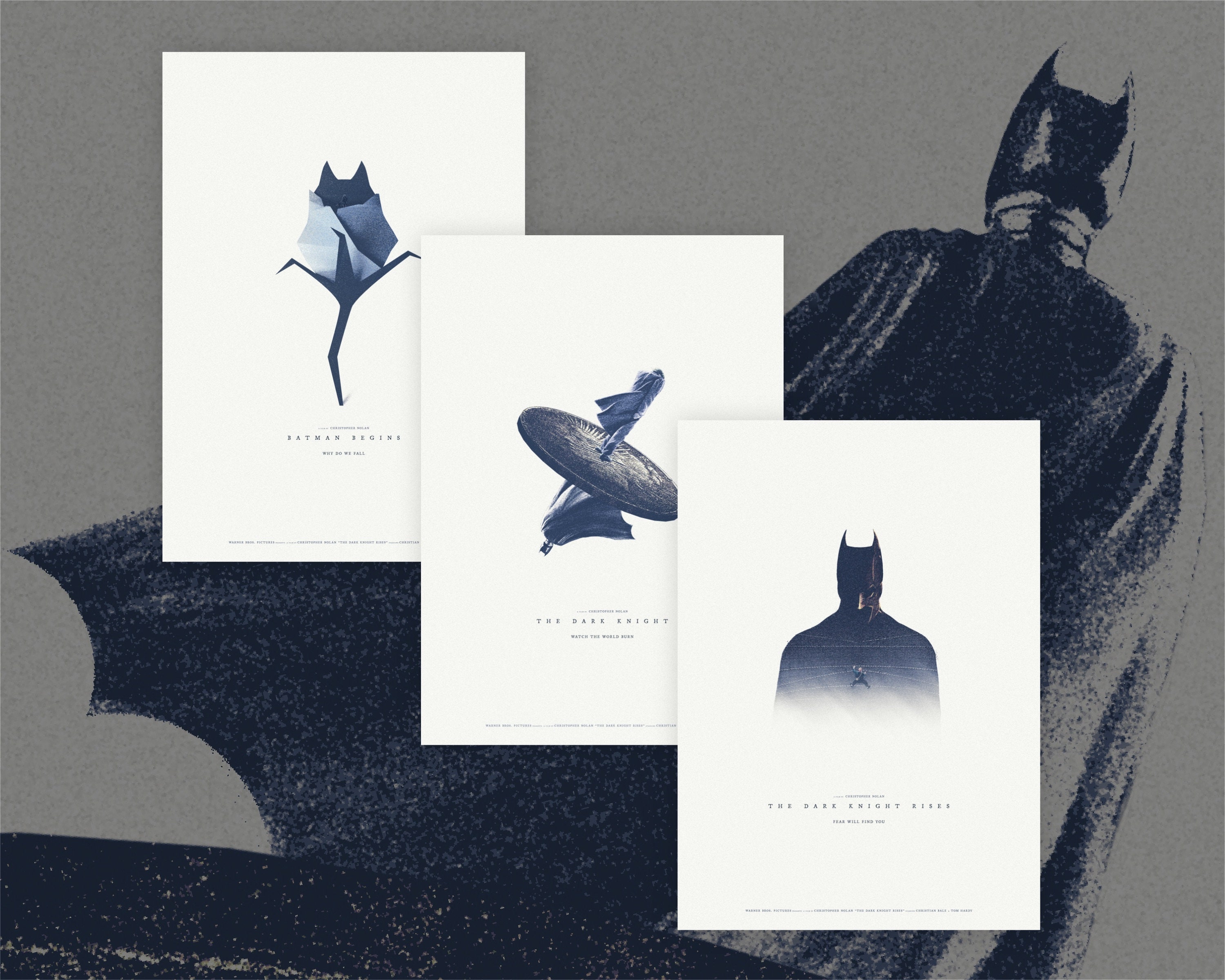 The Dark Knight Trilogy Movie Posters Batman Trilogy - Etsy