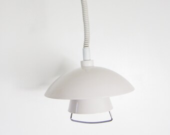 Vintage White Metal Retractable Chandelier Ceiling Pendant Light